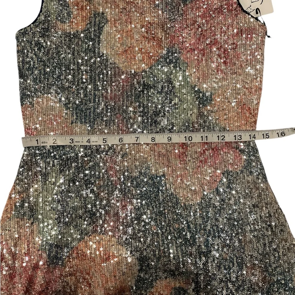 Pippa & Julie Kid’s Cosmic Floral Sequin Dress Size 16 Youth